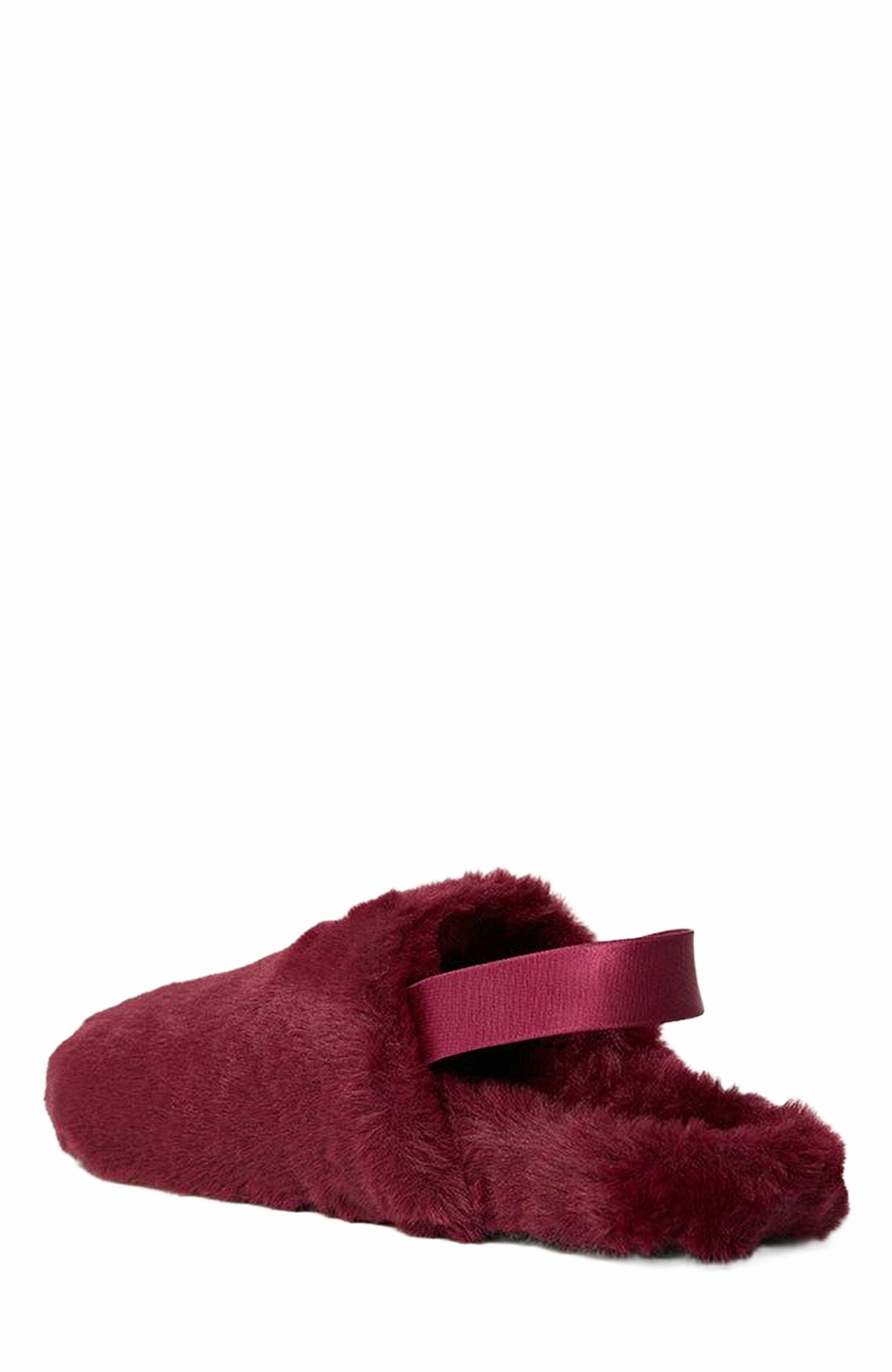 WeWoreWhat Fur Slipper, Alternate, color, Rouge
