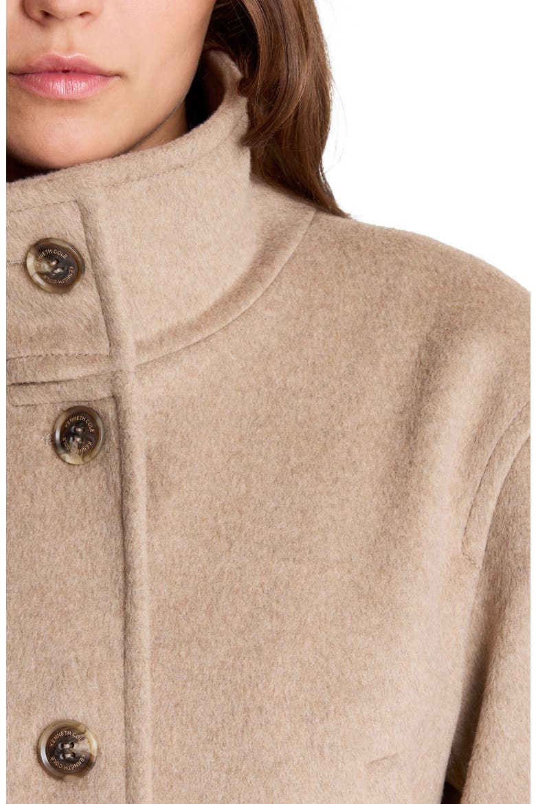 Brushed Wool Blend Short Coat, Alternate, color, NUTMEG