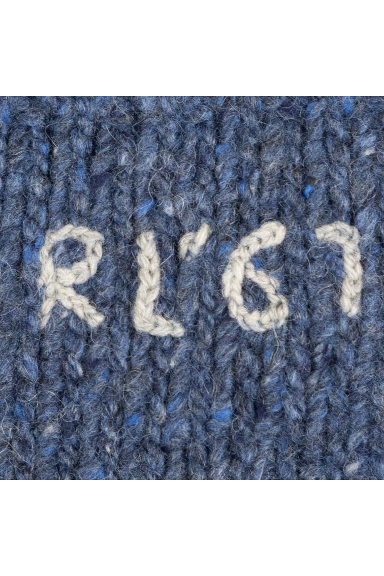 Knit Tweed Polo Beanie, Alternate, color, Rustic Navy