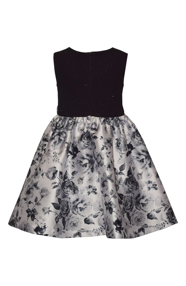Iris & Ivy Kids' Floral Print Party Dress, Alternate, color, Black