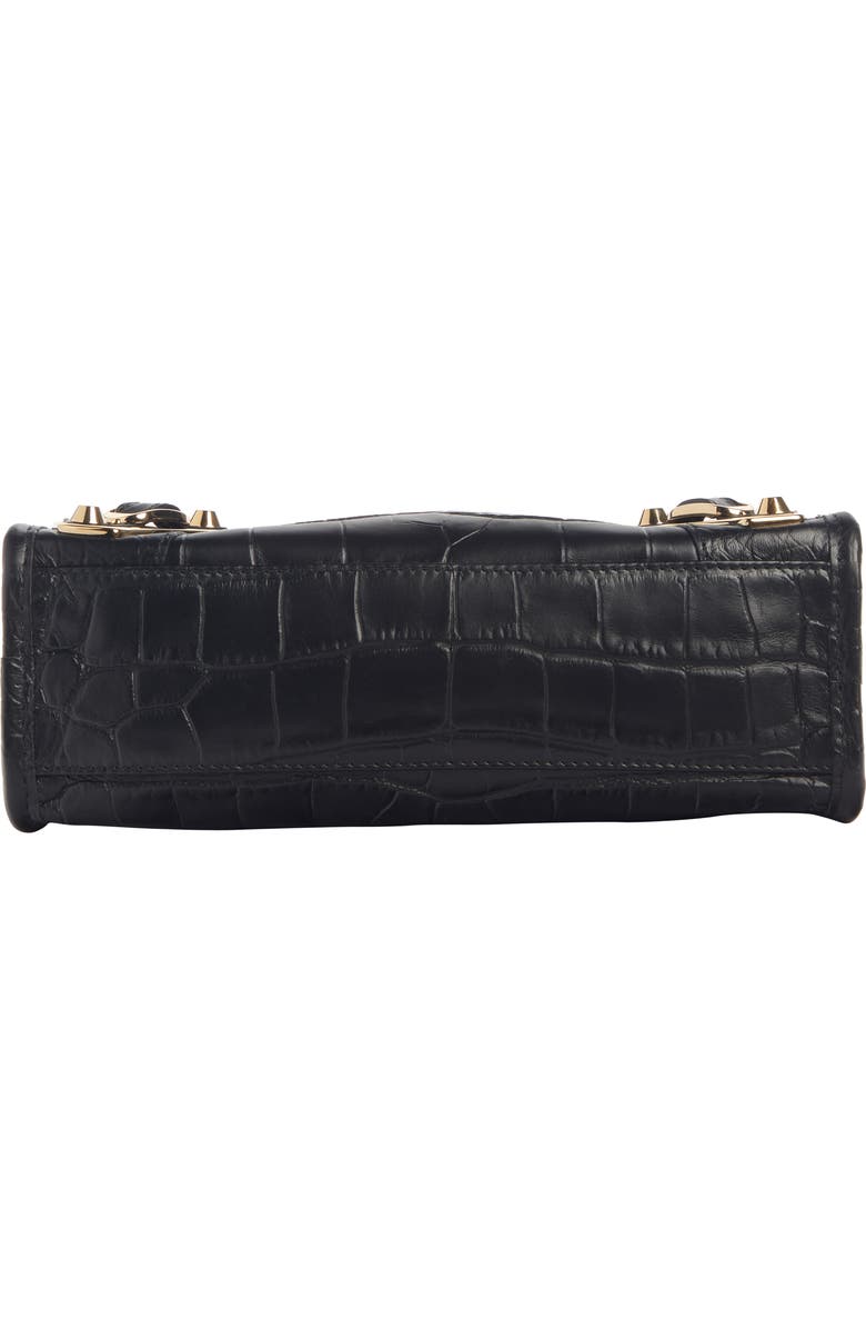 Balenciaga Mini City Metallic Edge Croc Embossed Leather Bag, Alternate, color,