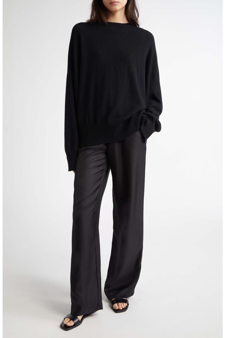 Alera Silk Straight Leg Pants, Alternate, color, BLACK