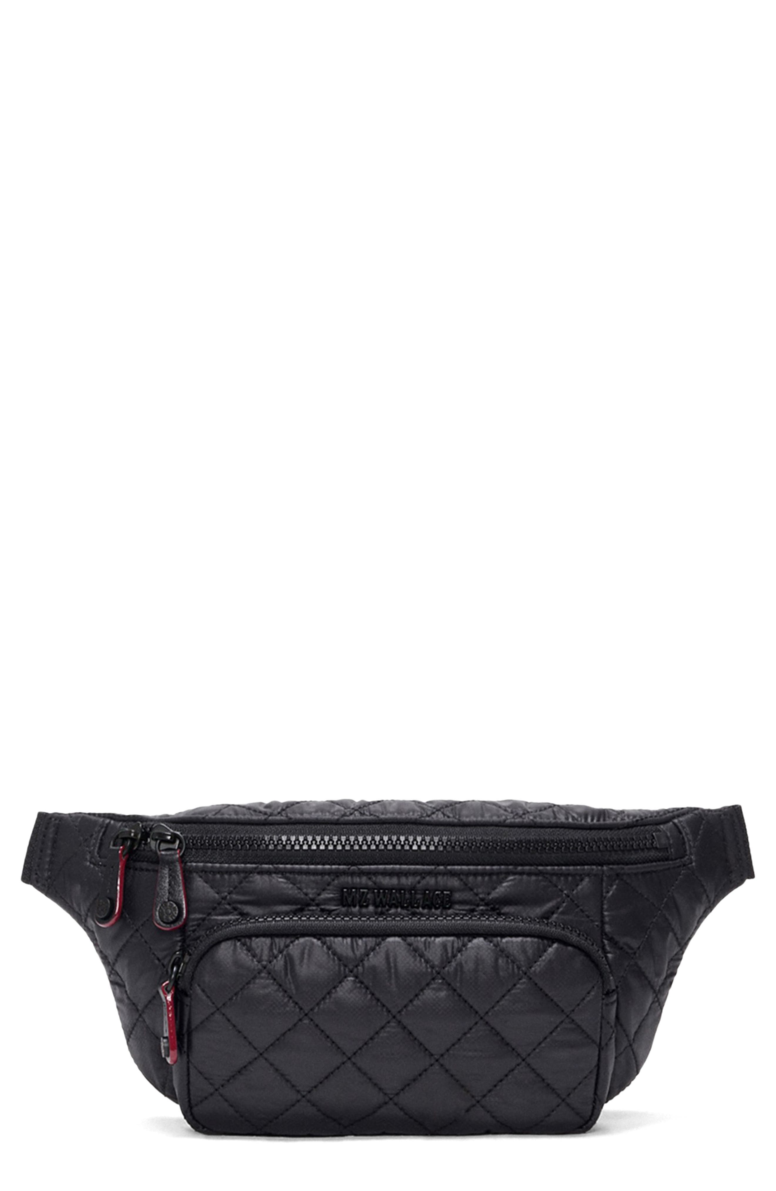 MZ Wallace Small Metro Quilted Nylon Sling Bag, Main, color, Black