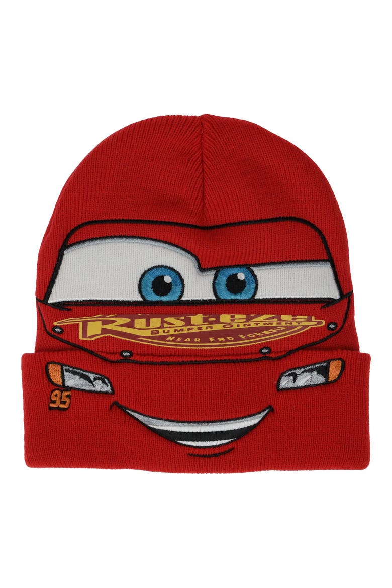 Kids' Cars Lightning McQueen Beanie & Gloves Set, Alternate, color, RED