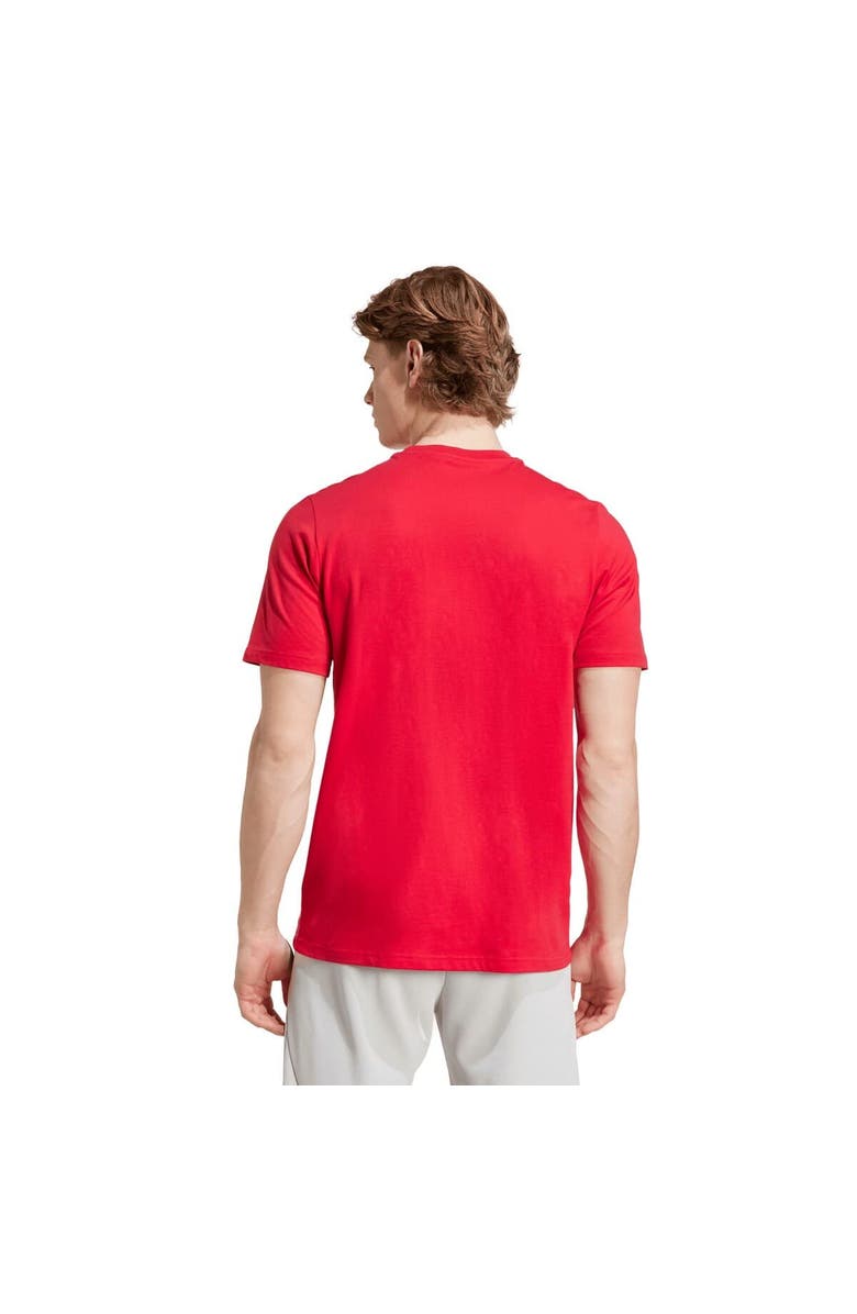 adidas Men's adidas  Red Ajax Three-Stripe Wordmark T-Shirt, Alternate, color, Red