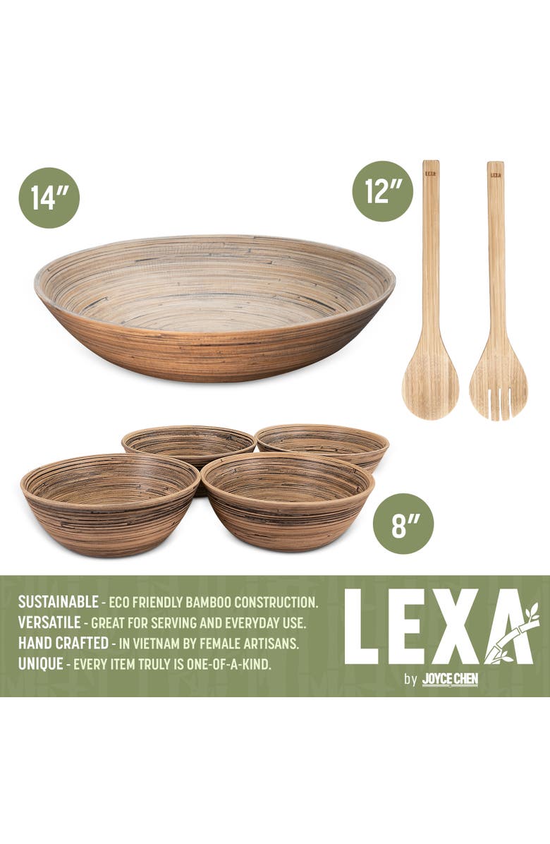 Lexa 6 Piece Salad Serving Set, Alternate, color, Black