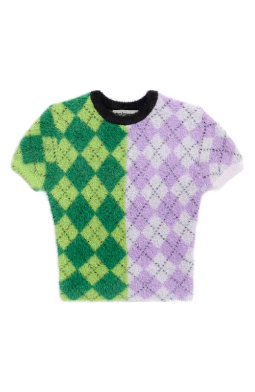 Cotton Emporium Kids' Geo Print Crewneck Sweater In Green