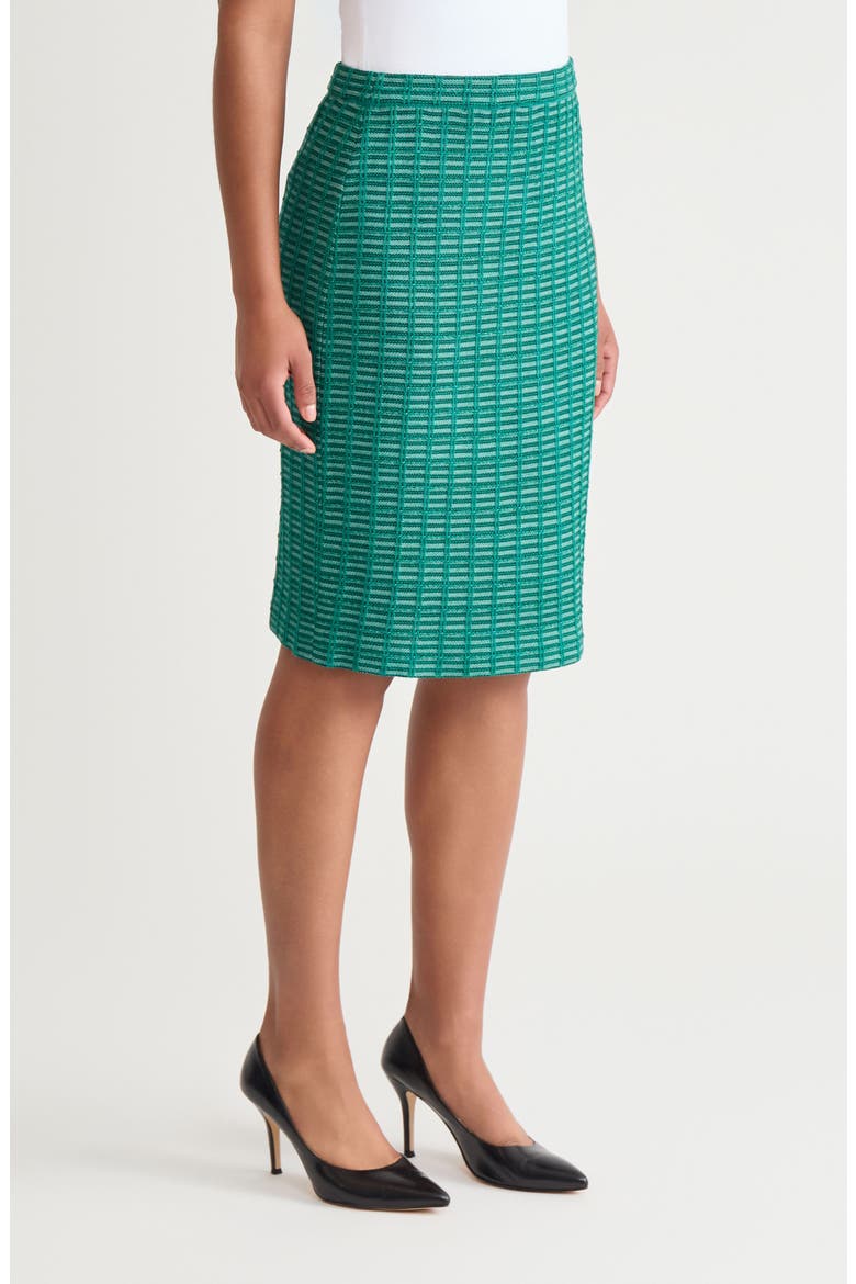 Ottoman Stitch Pencil Skirt, Alternate, color, EVEREST/ BLACK/ IVORY