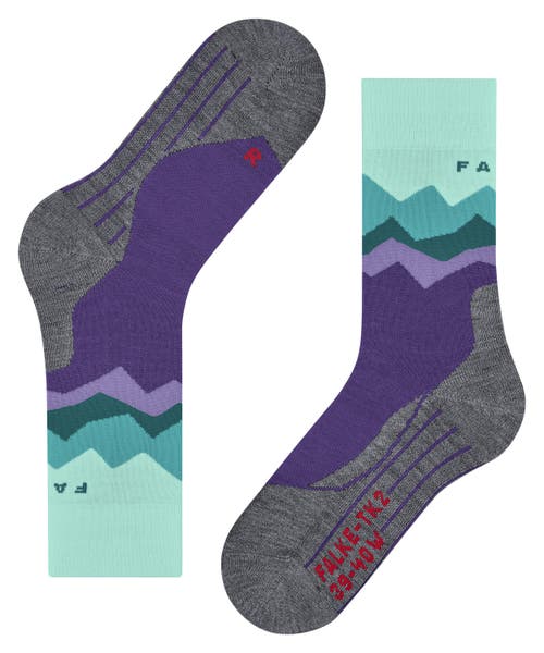 Falke Tk2 Explore Crest Hiking Socks In Purple