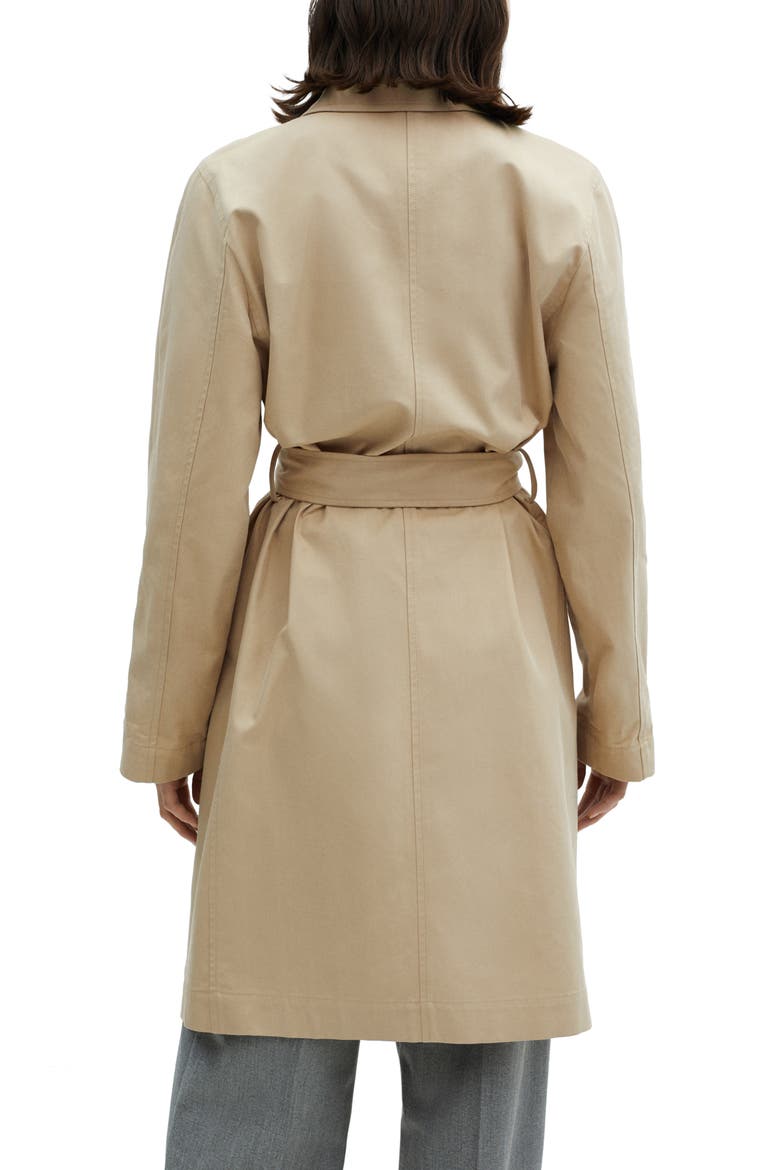 Belted Cotton Trench Coat, Alternate, color, BEIGE