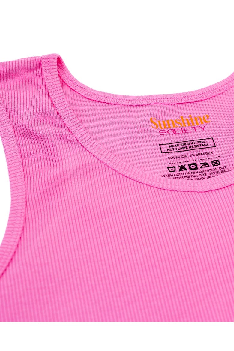 Girls' Classic Ribbed Tank Top, Alternate, color, Pink