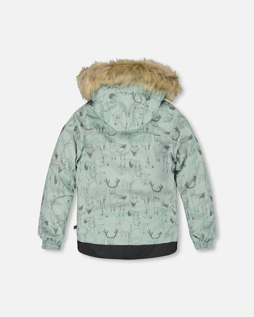 Deux Par Deux Boy Two-piece Discover Snowsuit In Gray