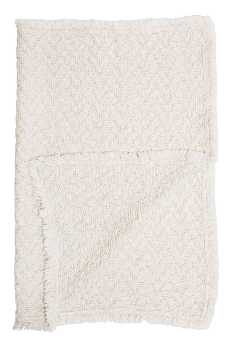 Oatmeal Boho Cotton Jacquard Baby Blanket, Main, color, CREAM