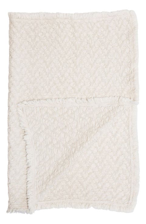 Oatmeal Boho Cotton Jacquard Baby Blanket