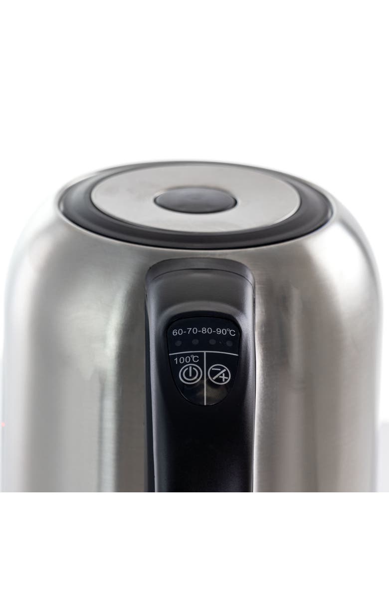 Megachef 1.7Lt. Stainless Steel Electric Tea Kettle With 5 Preset Temps, Alternate, color, Grey