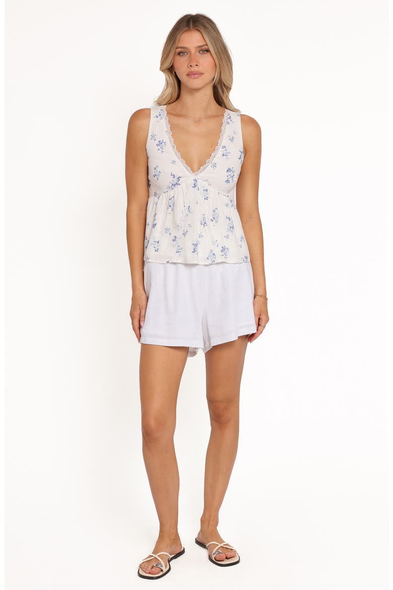 Aminta Floral Lace Trim Tank, Alternate, color, BLUE FLORAL