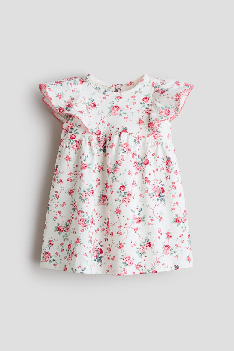 Floral-print Cotton Dress, Alternate, color, White/floral