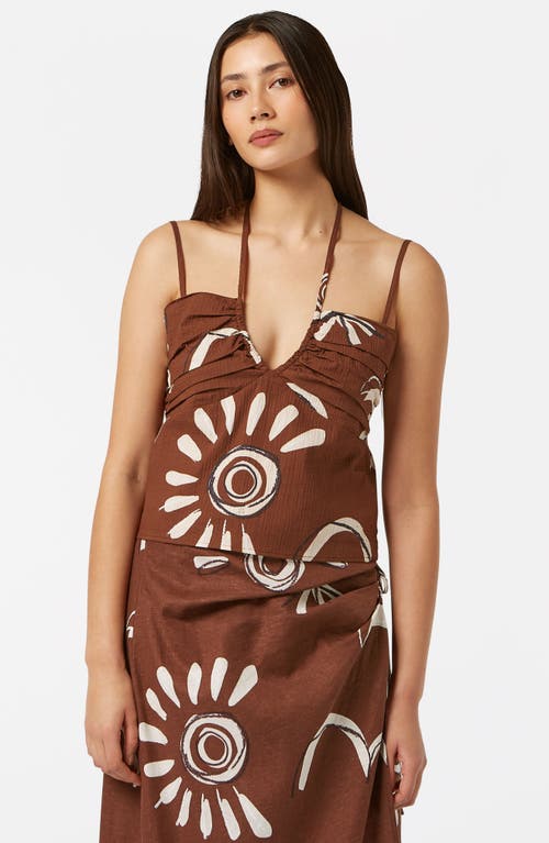 Scotch & Soda Gathered Strappy Tank In Inky Sun Brown