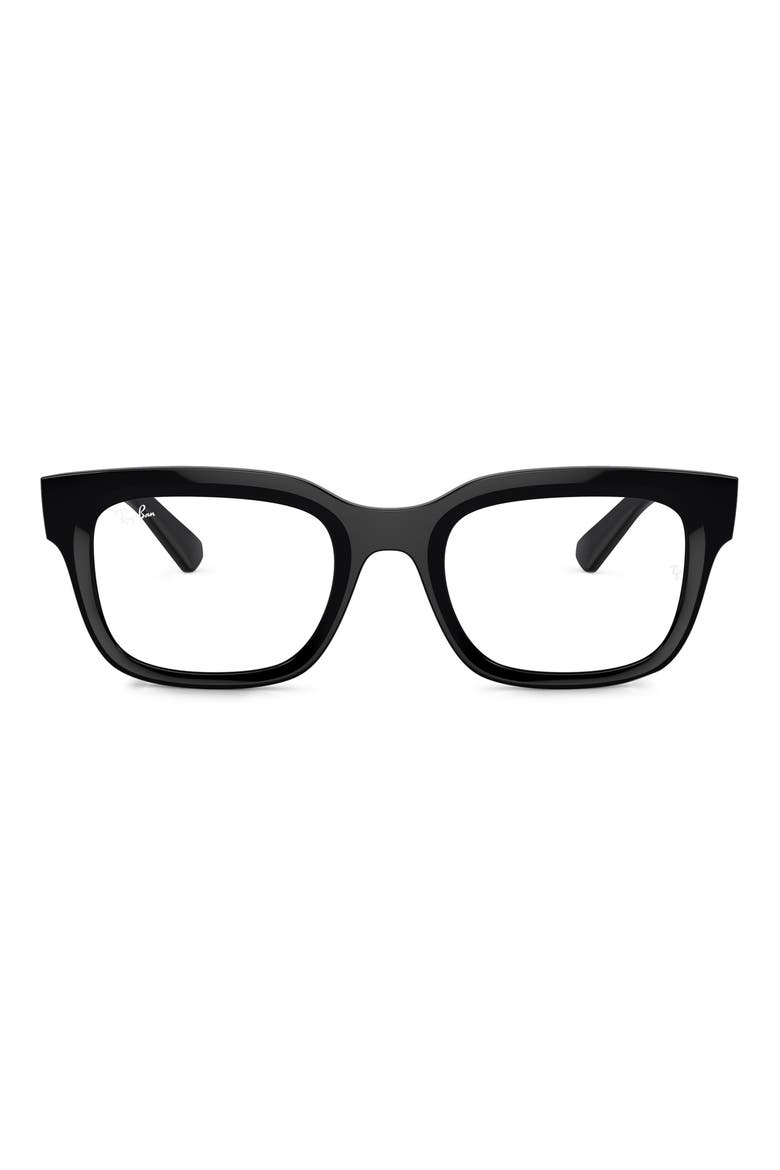 Chad 52mm Rectangular Optical Glasses, Main, color, BLACK