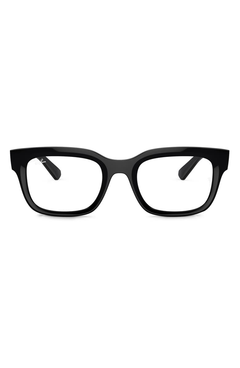 Ray-Ban Chad 52mm Rectangular Optical Glasses, Main, color, Black