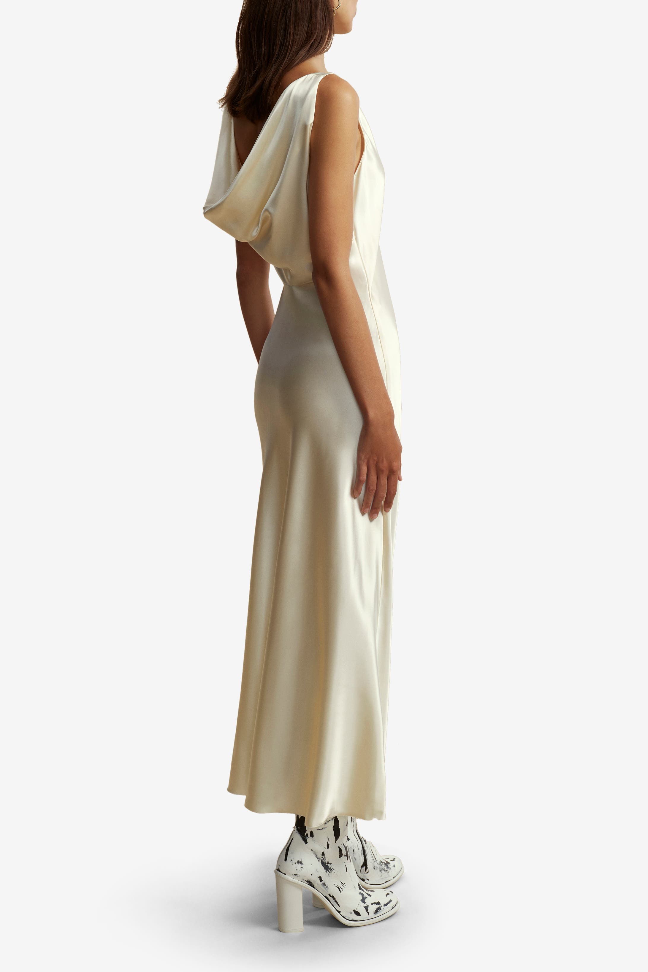 Cowl Back Satin Slipdress - image 2