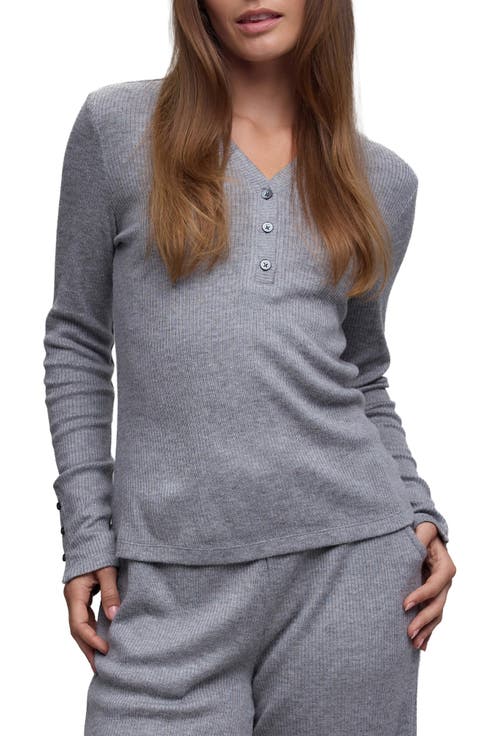 Cozy Dreams Ribbed Sleep Henley