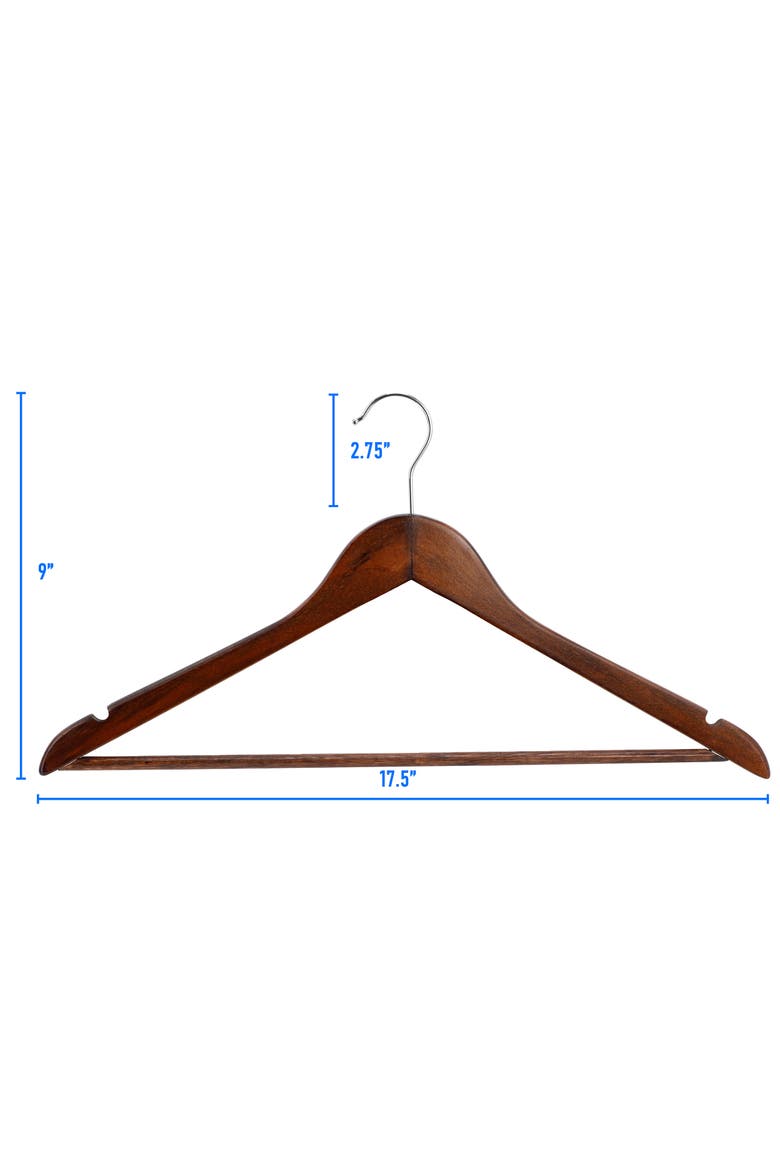 20 Piece Acacia Wood Swivel Hook Hanger Set, Alternate, color, Dark Brown