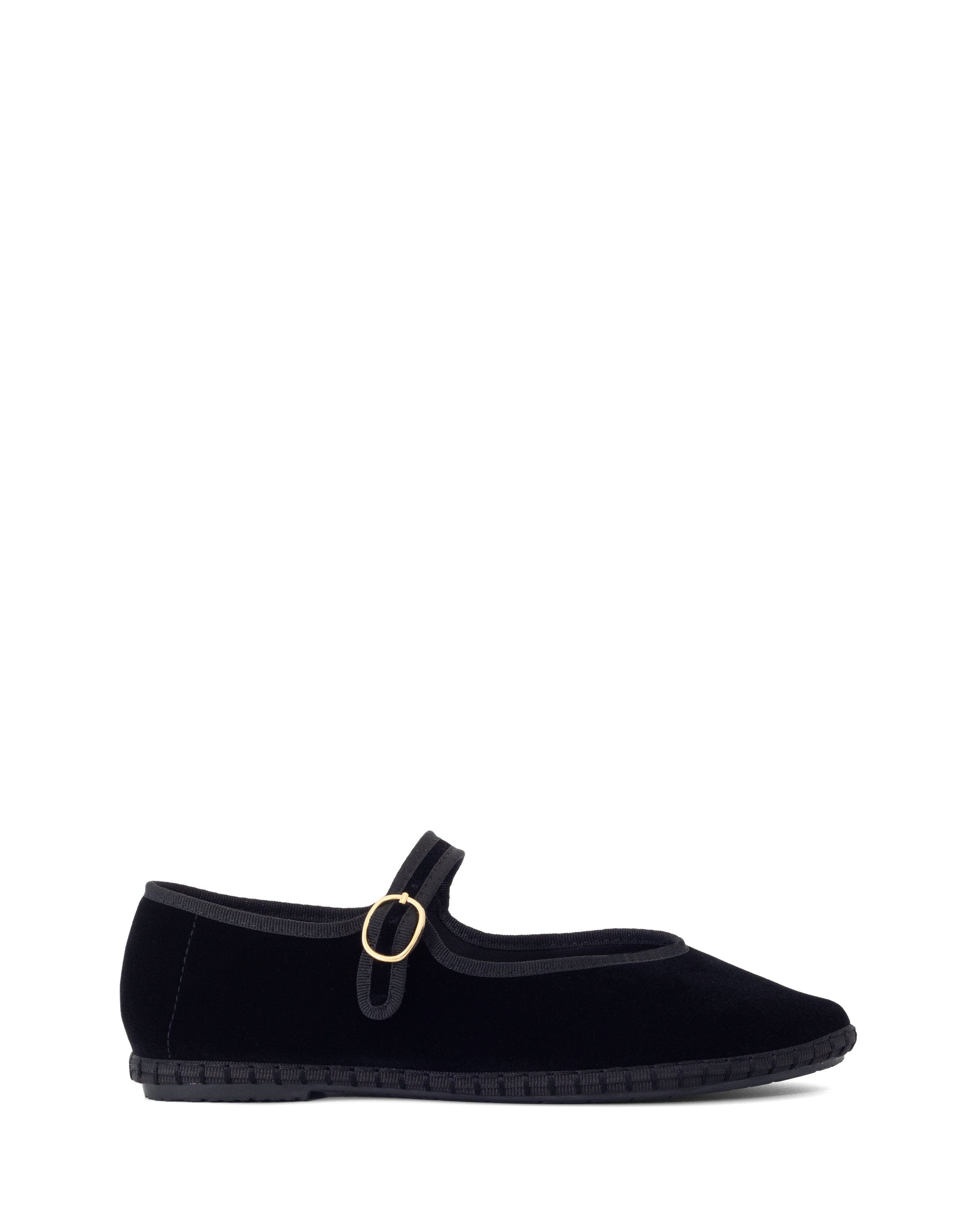 ALEGRIA Round Toe mary jane ballet flats, Alternate, color, Black Velvet