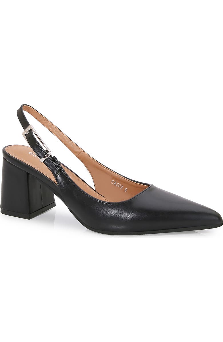 BERNESS Pointed Toe Slingback Pump, Main, color, Black
