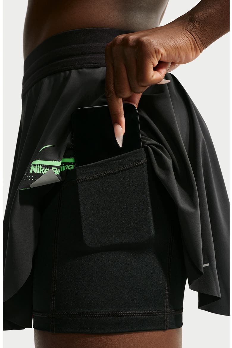 Performance Miniskirt, Alternate, color, BLACK/ BLACK/ ILLUSION GREEN