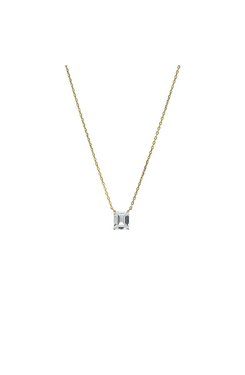 BY ADINA EDEN Emerald Solitaire CZ Necklace, Main, color, Gold