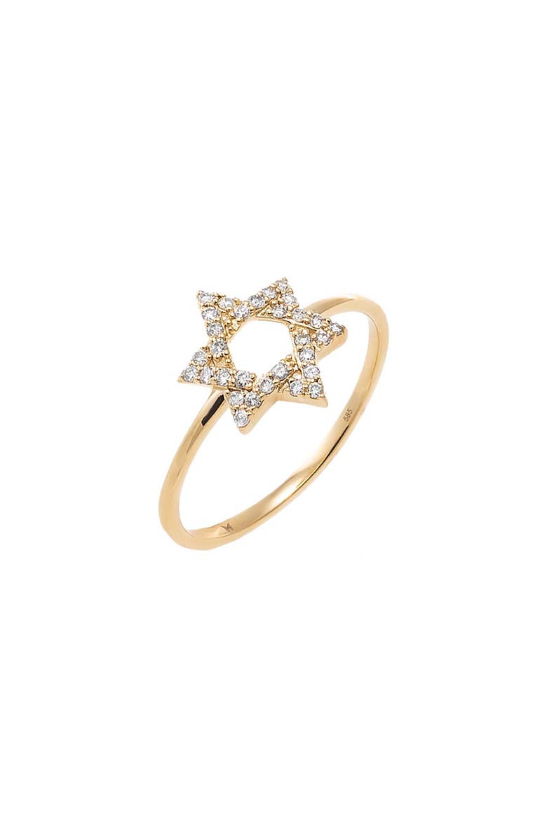 BY ADINA EDEN Diamond Pave Star Of David Ring 14K, Main, color, 