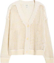 Splendid Camellia Openwork V-Neck Cotton Blend Cardigan