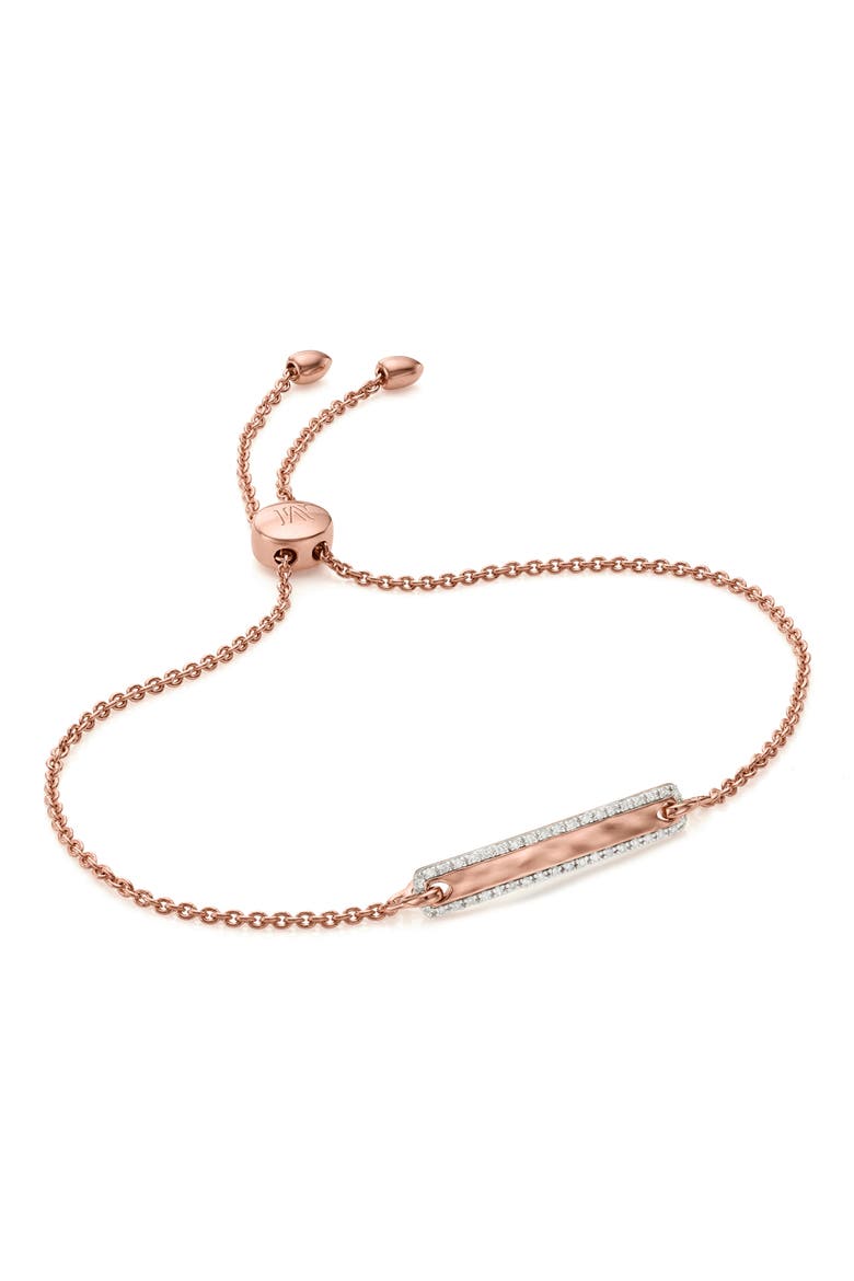 Havana Bar Diamond Pavé Friendship Chain Bracelet, Main, color, ROSE GOLD