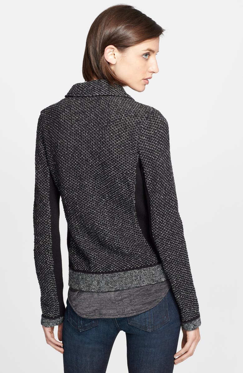 rag & bone 'Melinda' Metallic Knit Biker Jacket, Alternate, color,