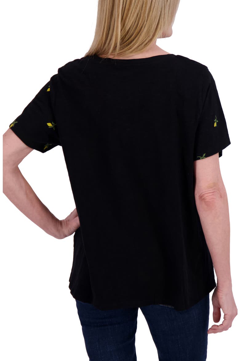 Embroidered Cotton T-Shirt, Alternate, color, CITRUS EMBROIDERY