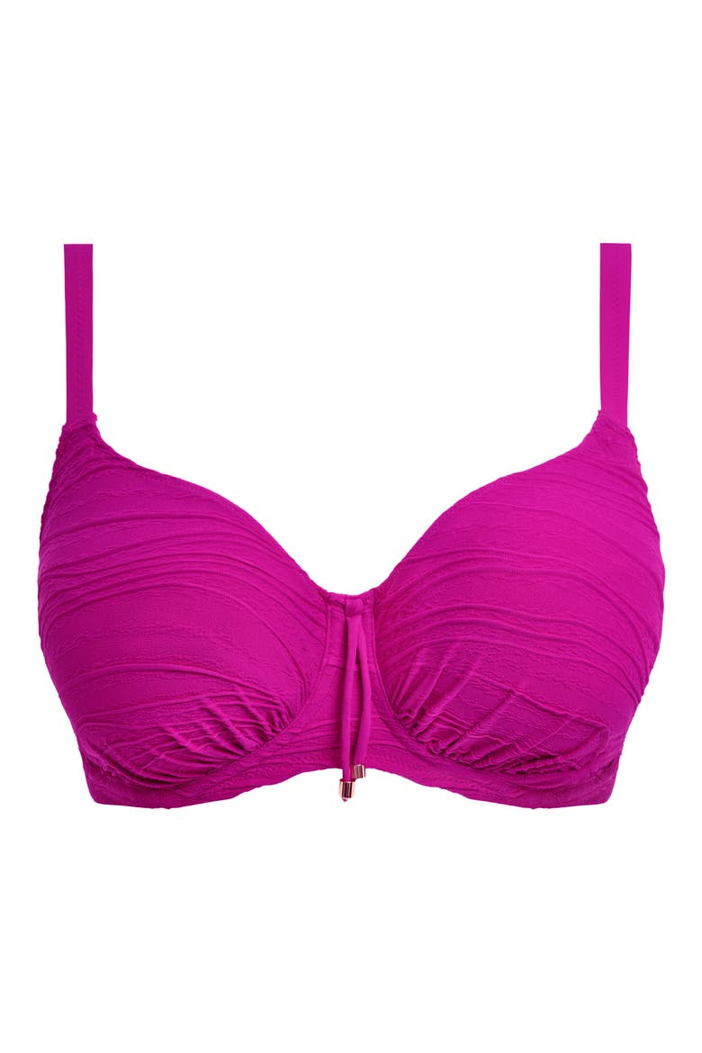 Beach Waves Underwire Bikini Top, Alternate, color, BRIGHT FUCHSIA