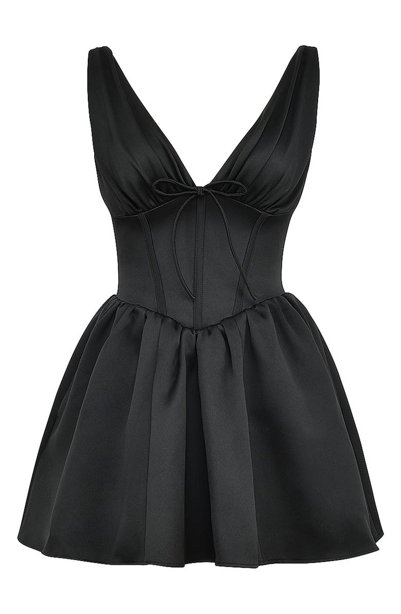 HOUSE OF CB Emmeliette Corset Satin Minidress, Alternate, color, Black