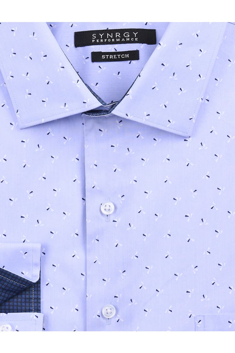 Big & Tall Abstract Print Performance Dress Shirt, Alternate, color, BLUE