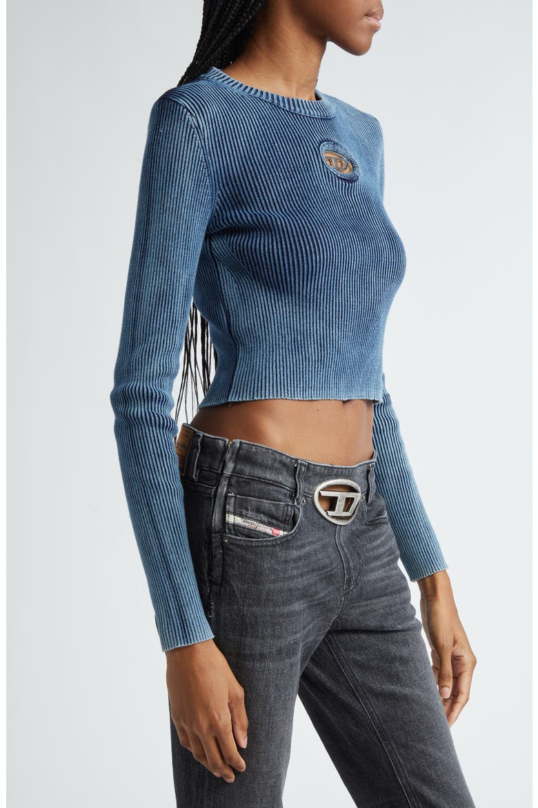 M-Anchor Cotton Rib Sweater, Alternate, color, BLUE