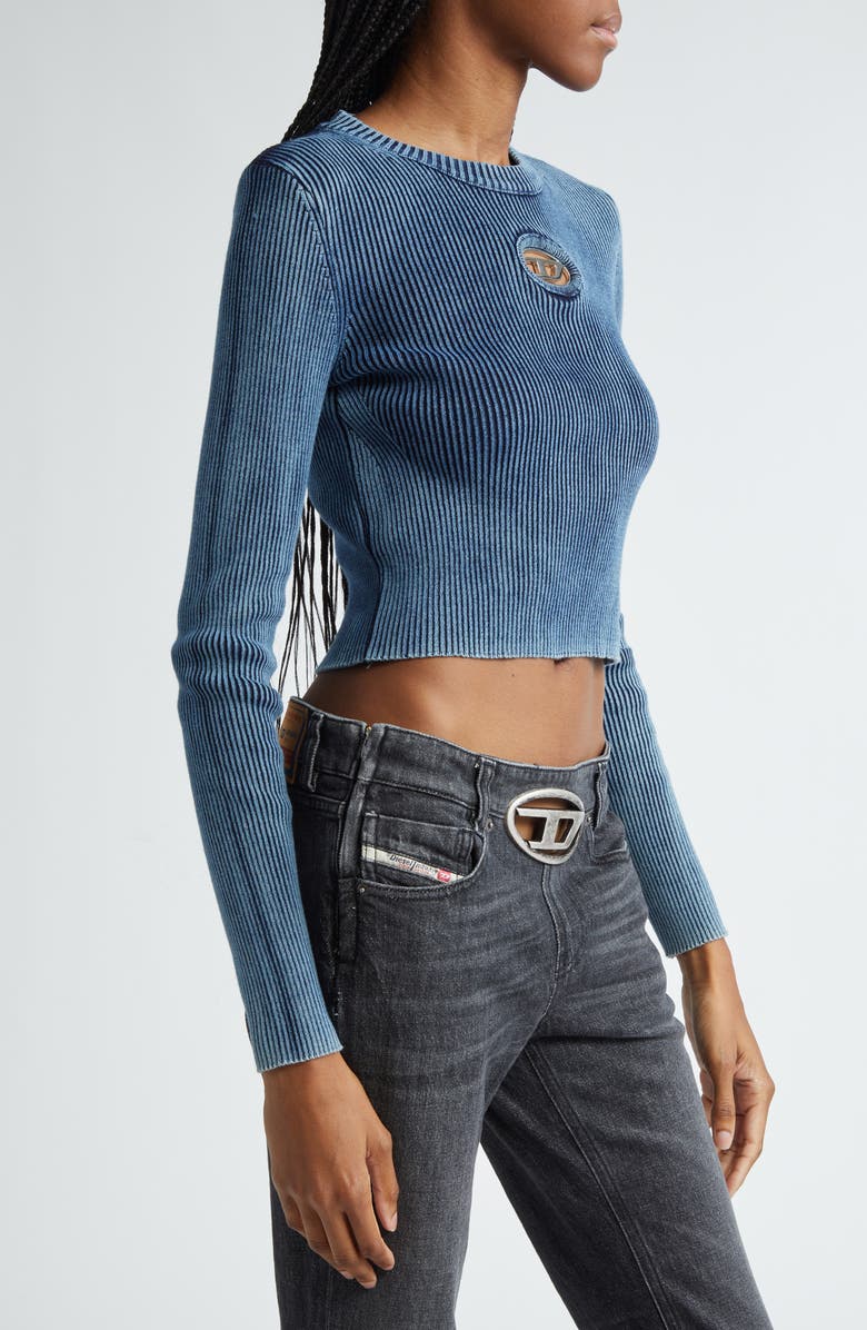 DIESEL<sup>®</sup> M-Anchor Cotton Rib Sweater, Alternate, color, Blue