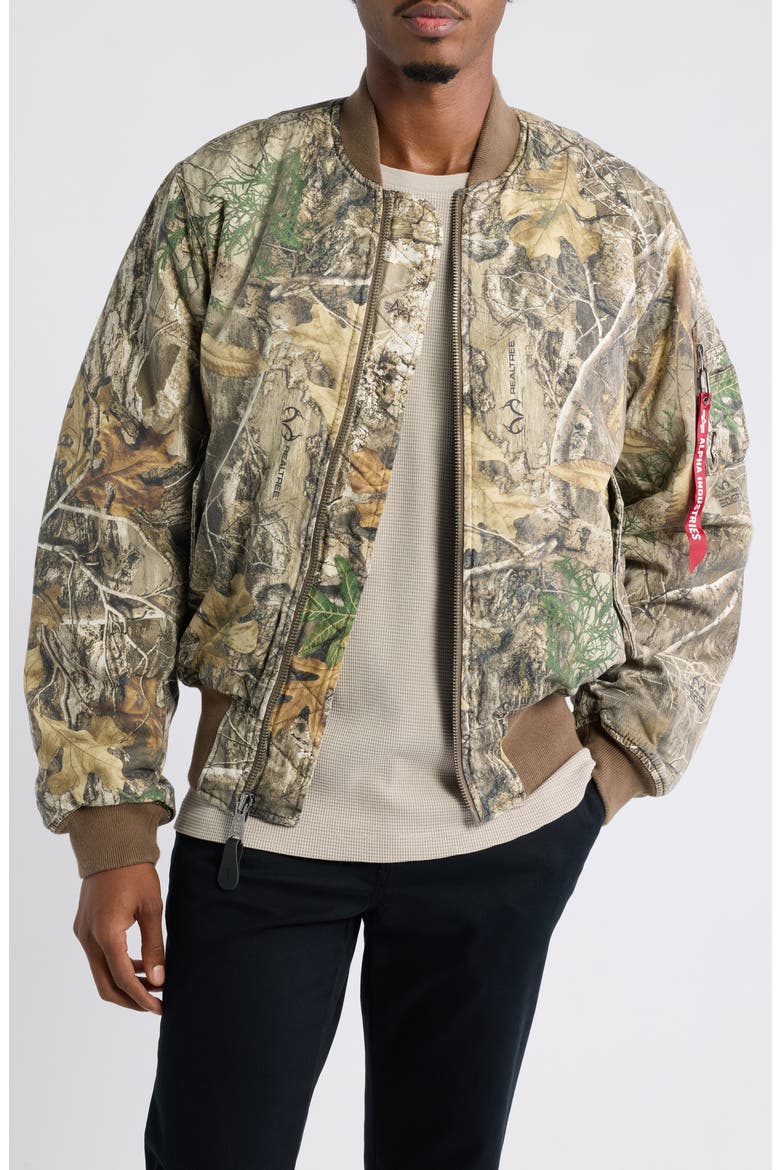MA-1 Heritage Cotton Bomber Jacket, Main, color, REALTREE CAMO