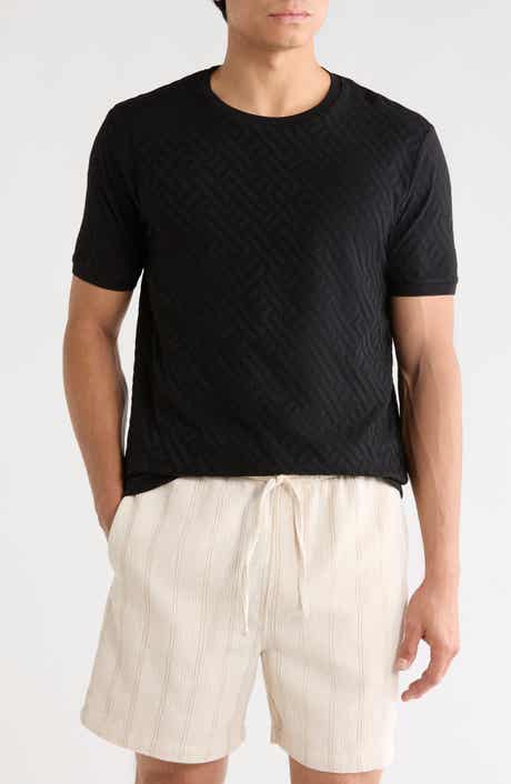 DENIM AND FLOWER Geometric Textured Knit T-Shirt