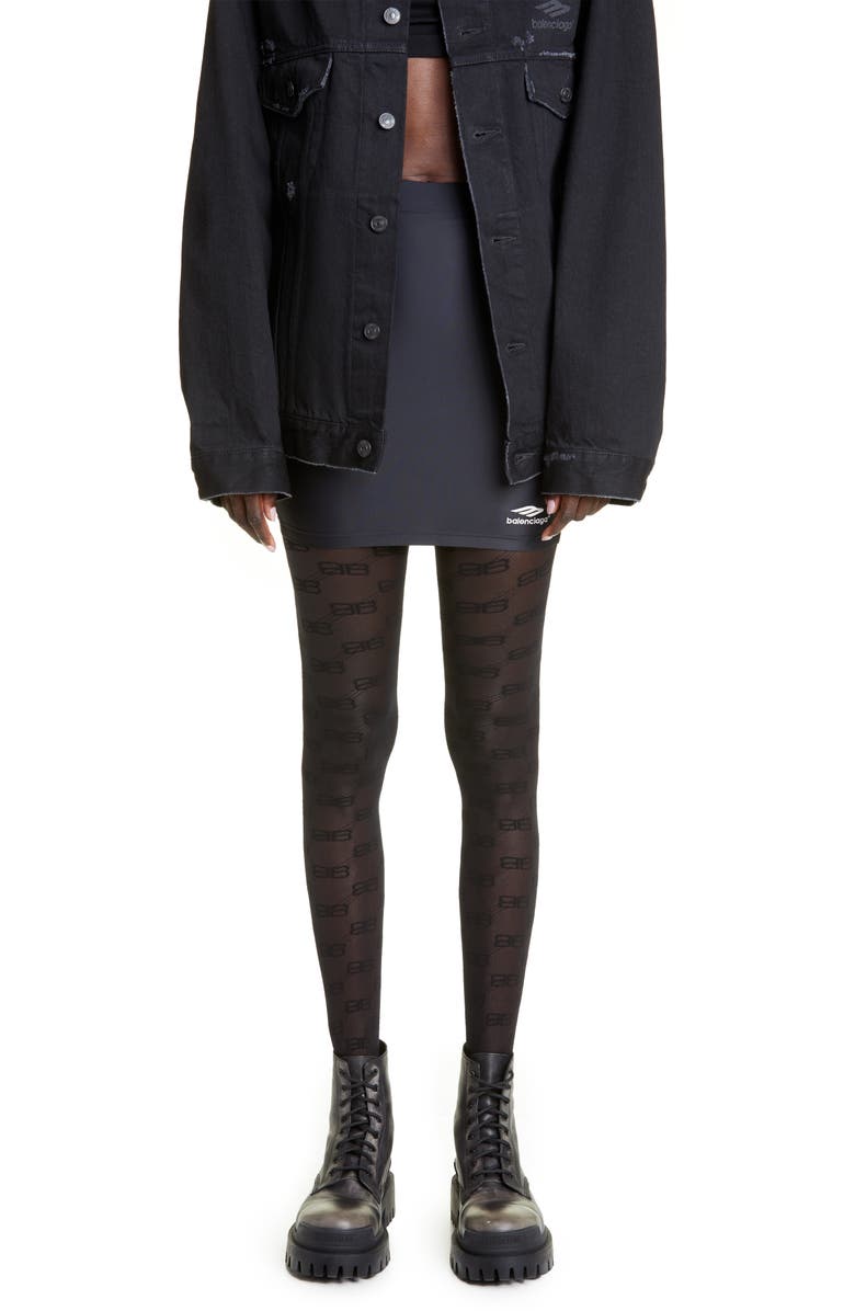 Balenciaga BB Monogram Tights, Alternate, color,