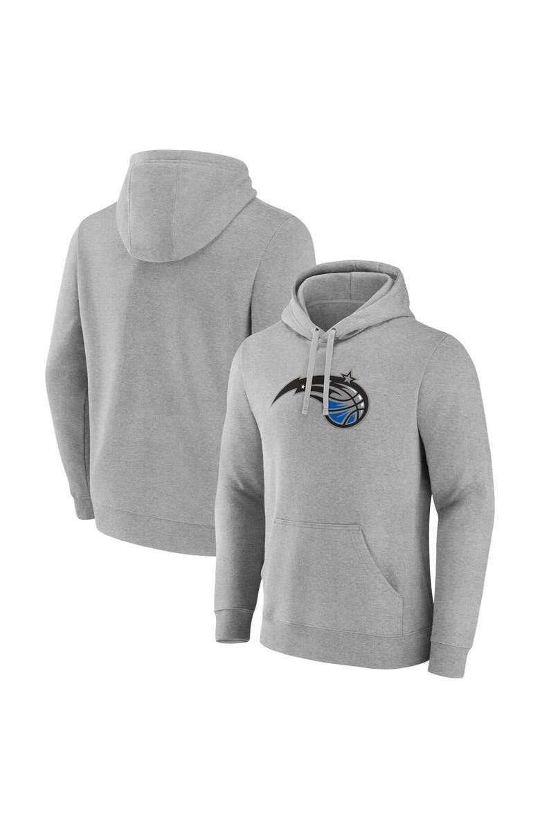 FANATICS Men's Fanatics Branded  Heather Gray Orlando Magic Primary Logo Pullover Hoodie, Main, color, 