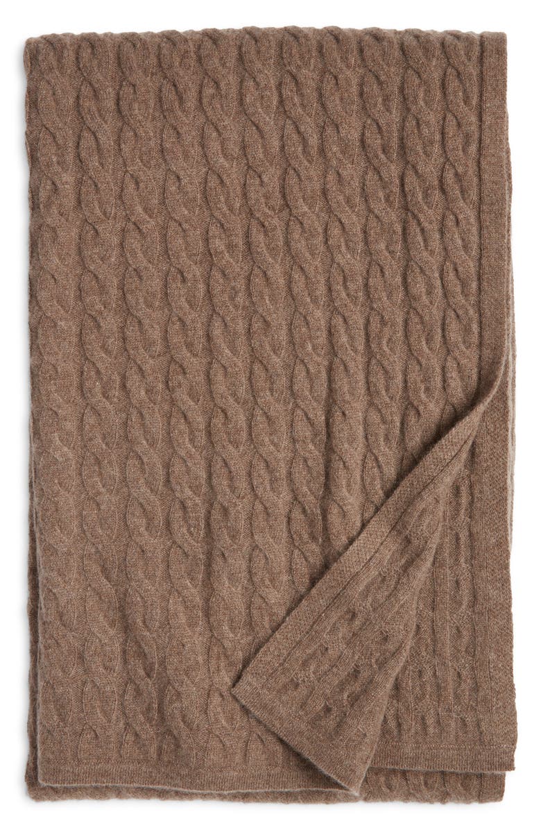 Nordstrom Cable Cashmere Throw Blanket, Main, color,