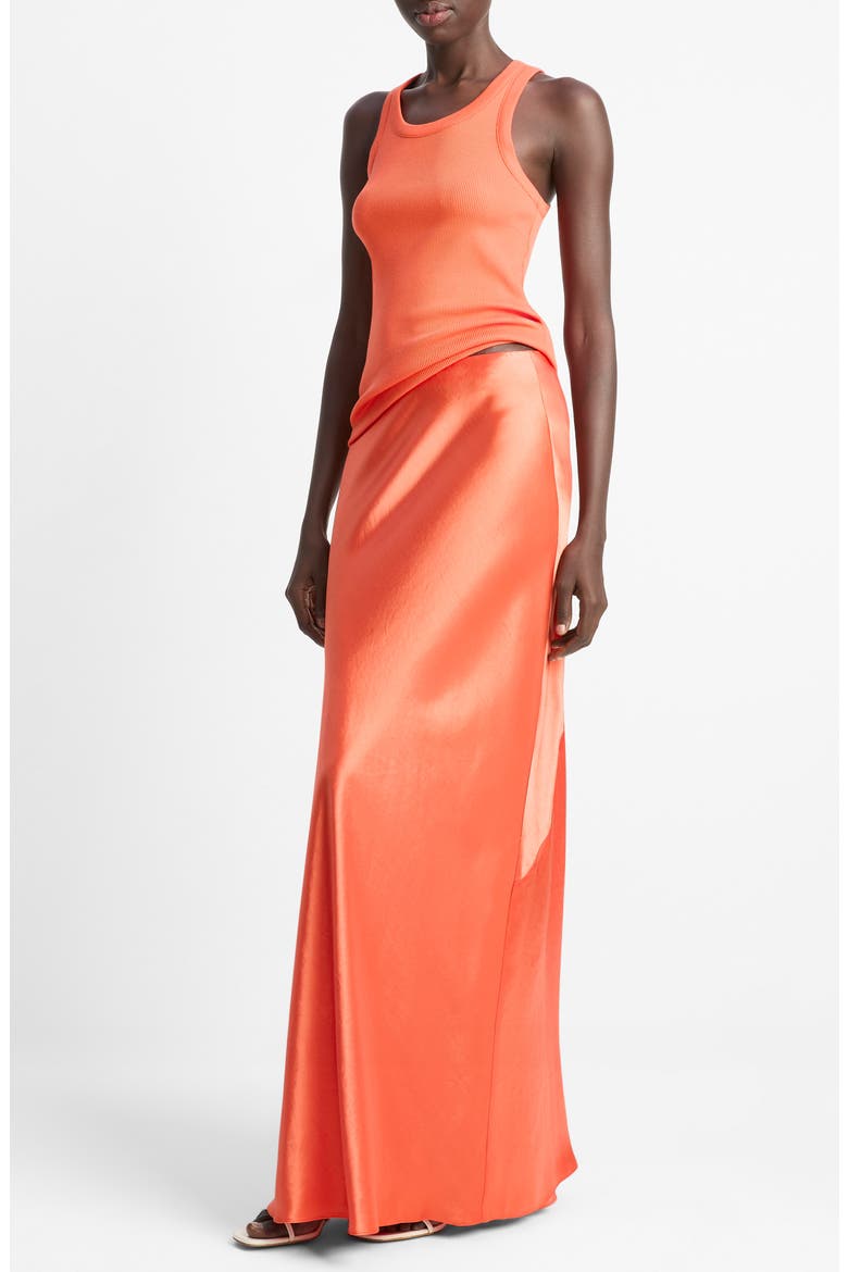 Satin Maxi Skirt, Main, color, BURNT ORCHID