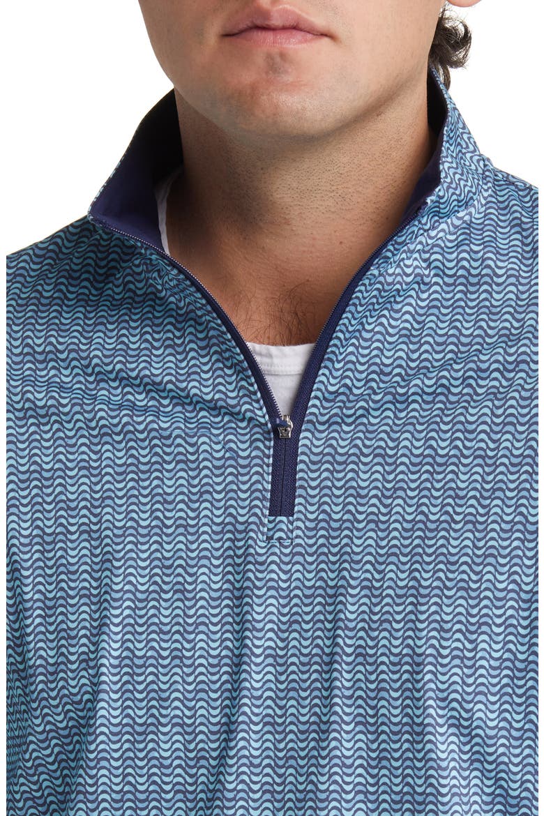 OoohCotton® Print Quarter Zip Pullover, Alternate, color, PEACOCK