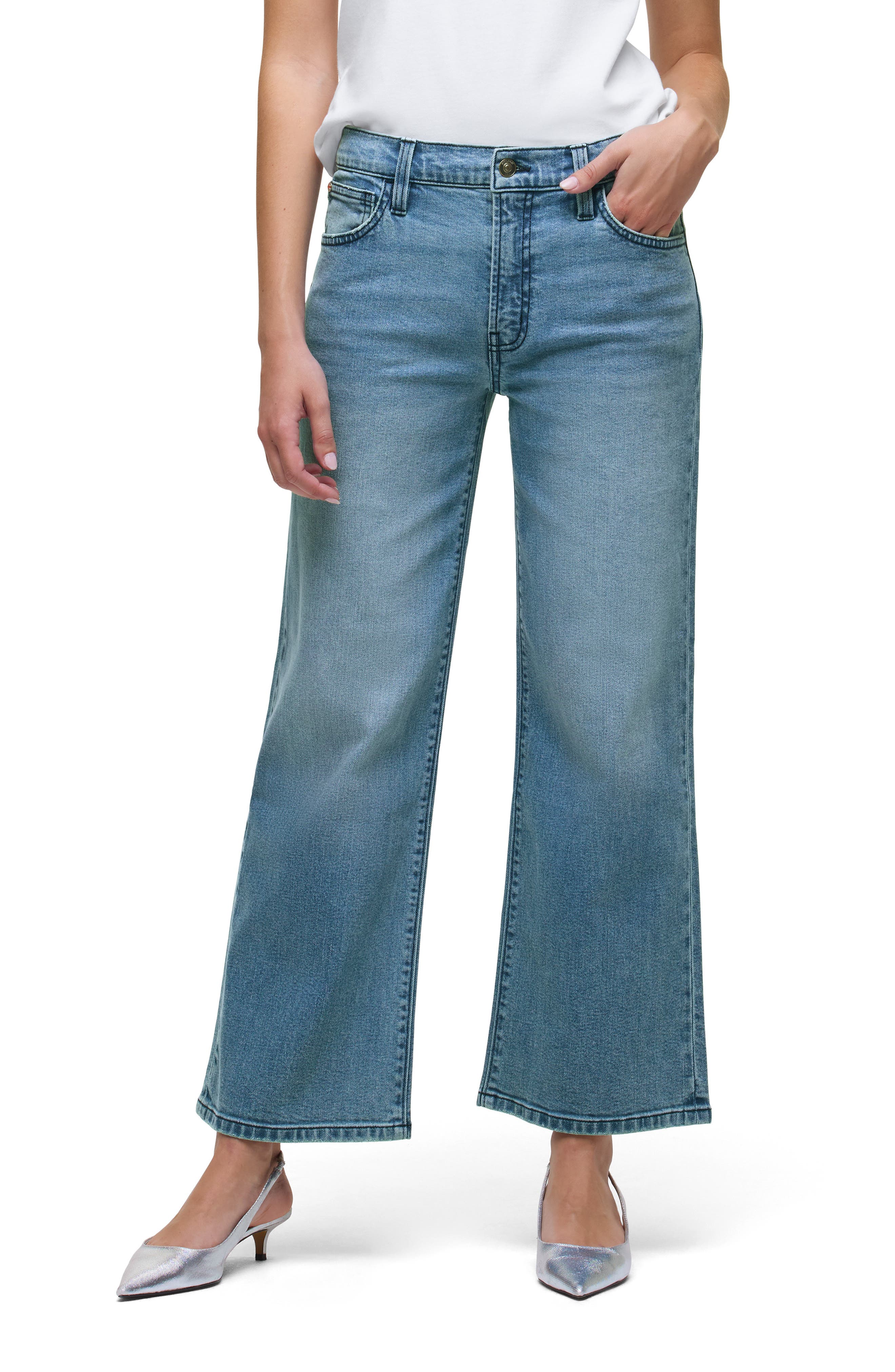 Hudson Jeans Rosalie High Waist Wide Leg Ankle Jeans