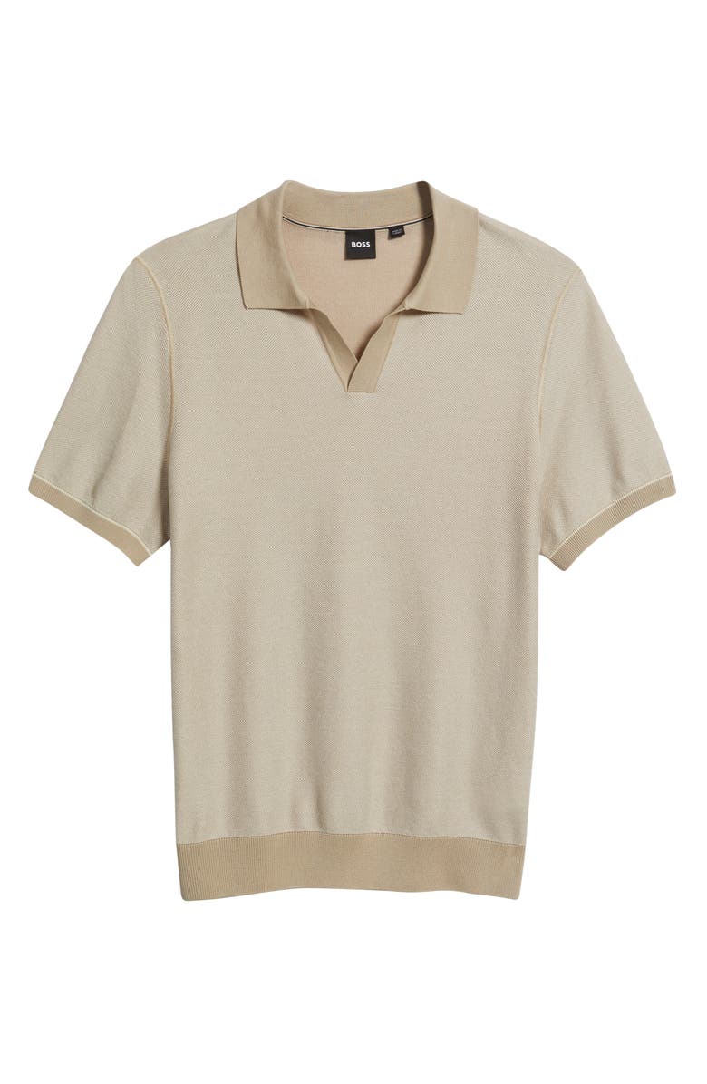 BOSS Jianluca Johnny Collar Polo, Alternate, color, Taupe